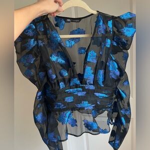 Zara Sheer Floral Top